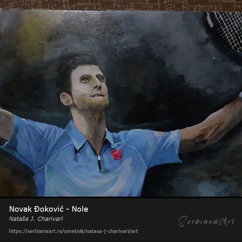 Novak Đoković - Nole, Akrilik/Platno, Nataša J. Charivari