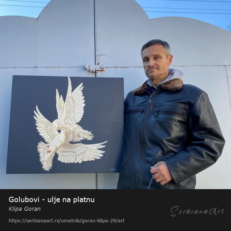 Golubovi - ulje na platnu, Ulje/Platno, Klipa Goran
