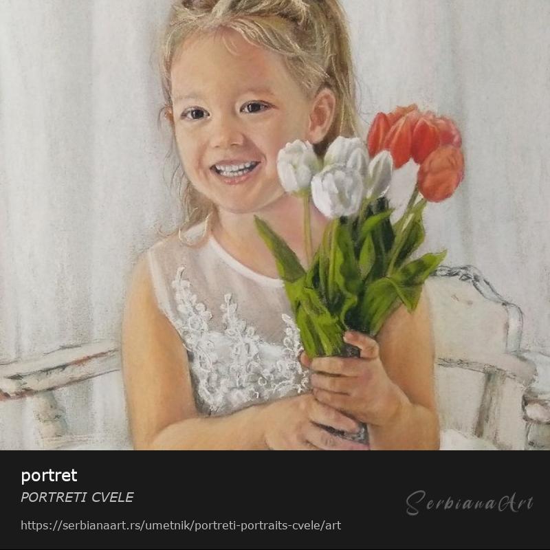 portret, Pastel/Papir, PORTRETI CVELE