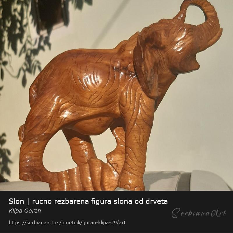 Slon | rucno rezbarena figura slona od drveta, Neodređeno/Drvo, Klipa Goran