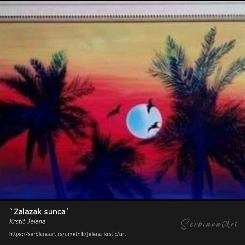 `Zalazak sunca`, Akrilik/Platno, Krstić Jelena