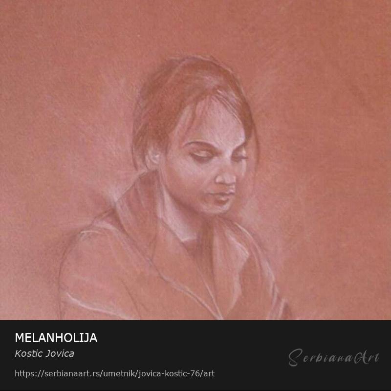 MELANHOLIJA, Pastel/Papir, Kostic Jovica