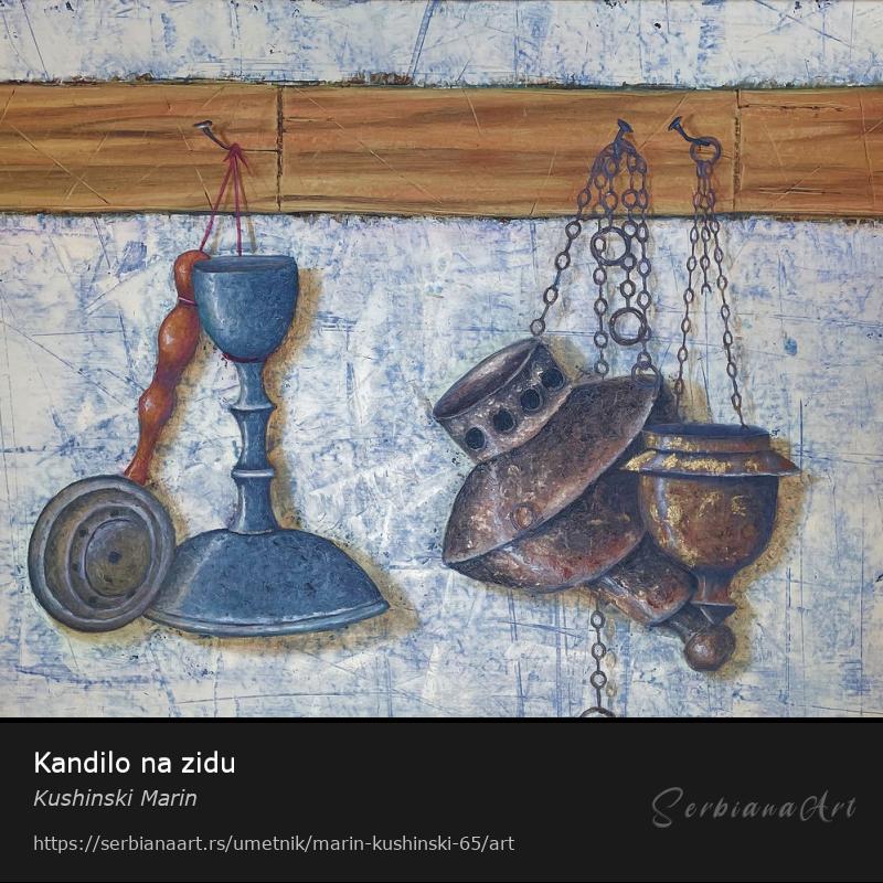 Kandilo na zidu, Ulje/Platno, Kushinski Marin