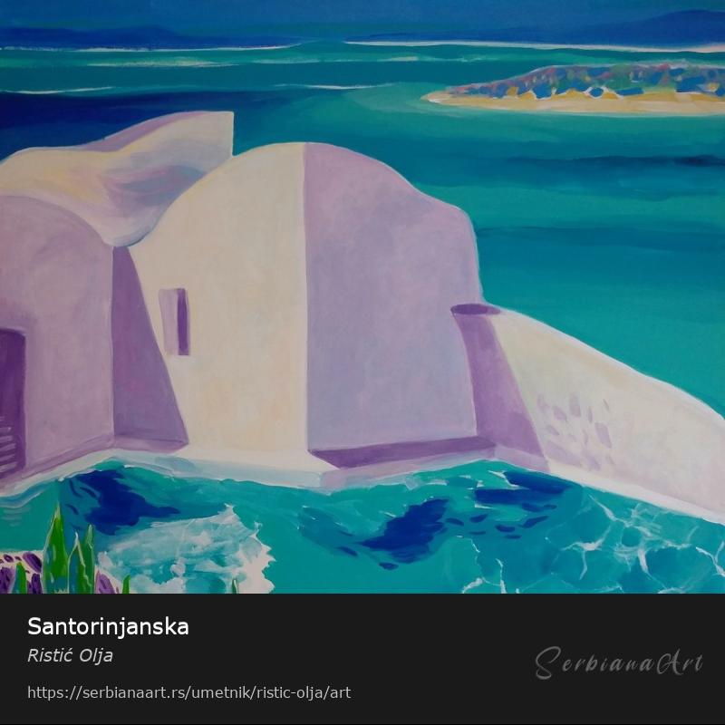 Santorinjanska, Akrilik/Platno, Ristić Olja