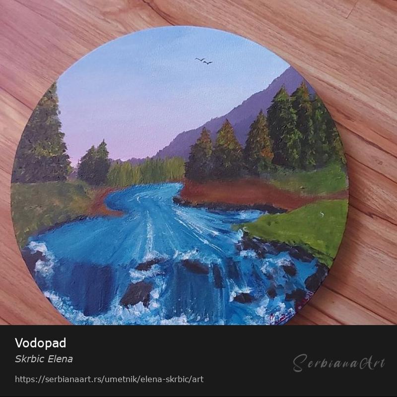Vodopad, Akrilik/Platno, Skrbic Elena