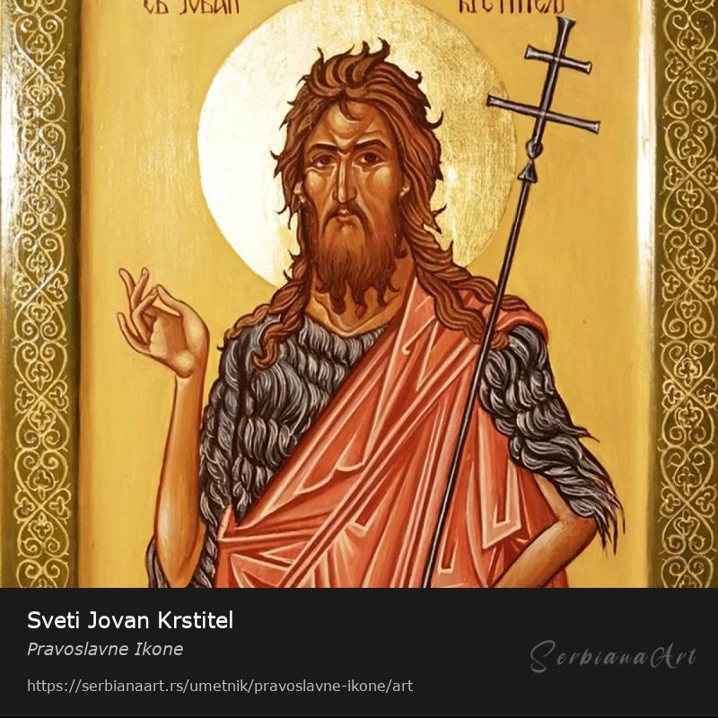 Sveti Jovan Krstitel, Jajčana tempera/Drvo, Pravoslavne Ikone