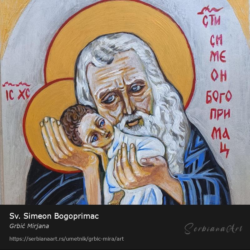 Sv. Simeon Bogoprimac, Akrilik/Medijapan, Grbić Mirjana