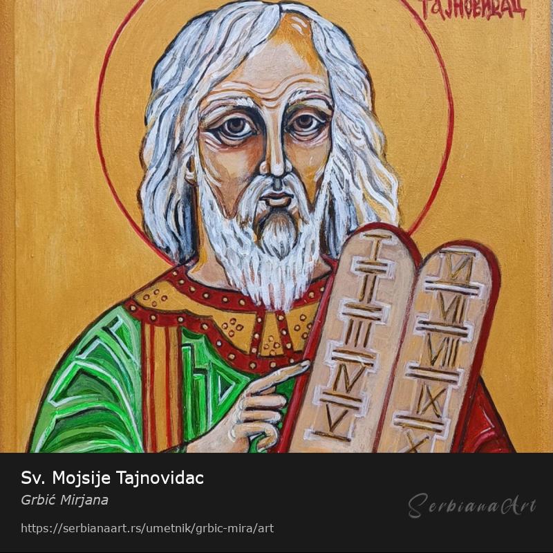 Sv. Mojsije Tajnovidac, Akrilik/Medijapan, Grbić Mirjana