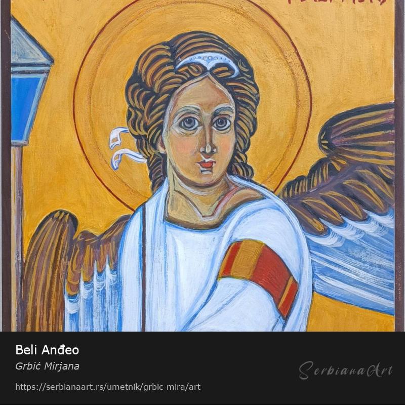 Beli Anđeo, Akrilik/Medijapan, Grbić Mirjana