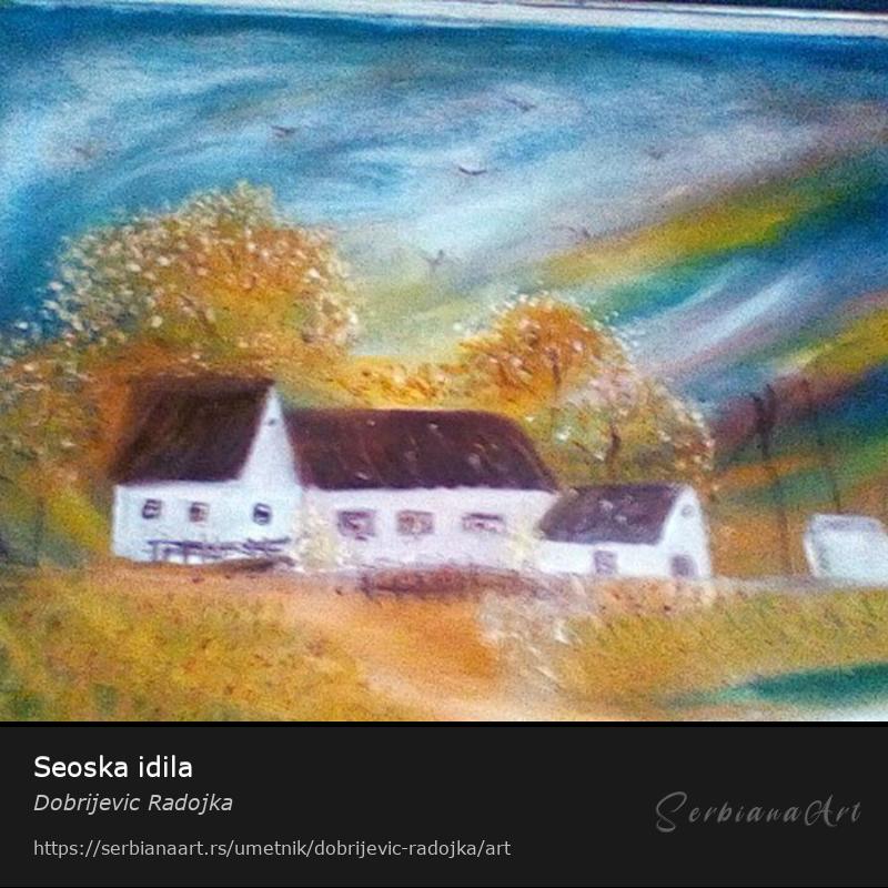Seoska idila, Ulje/Platno, Dobrijevic Radojka
