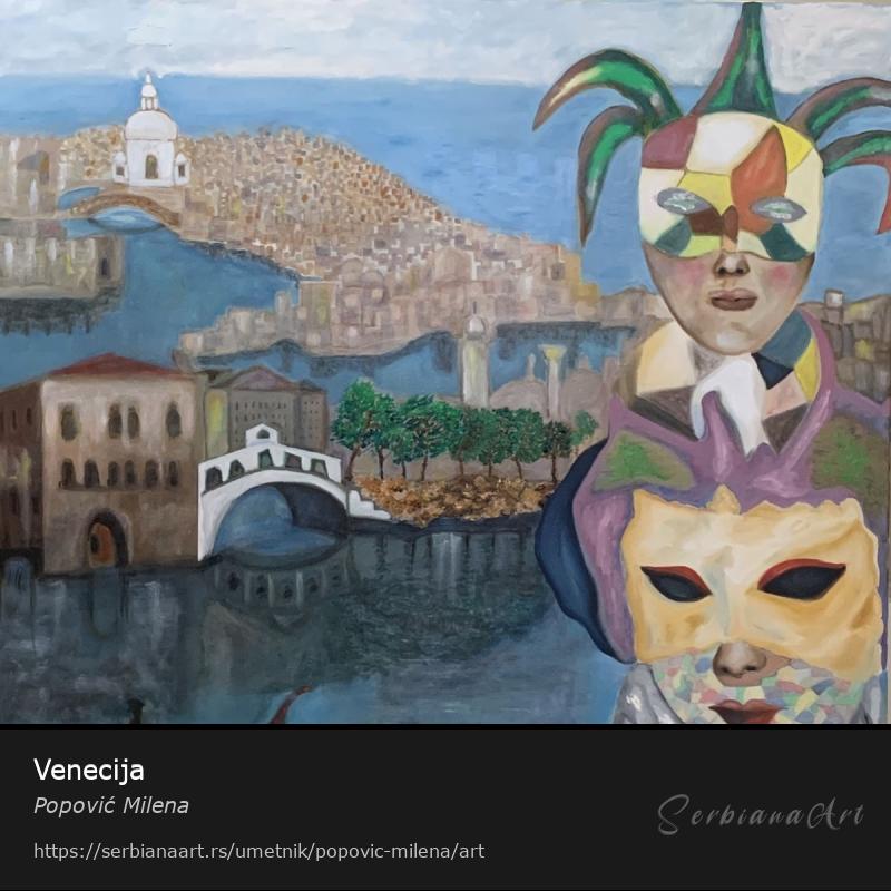 Venecija, Ulje/Platno, Popović Milena