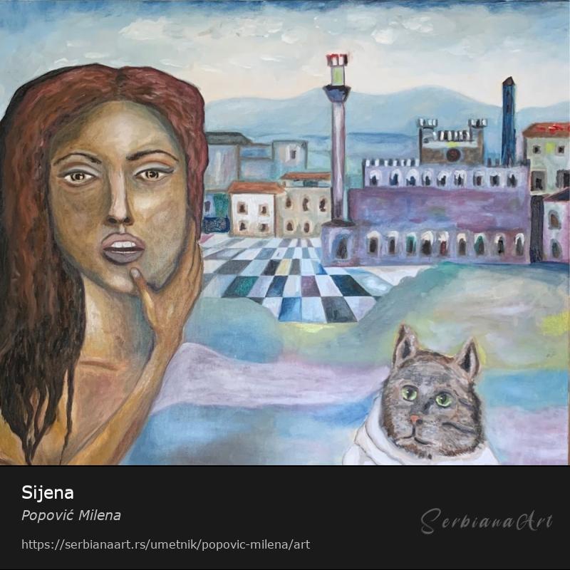 Sijena, Ulje/Platno, Popović Milena