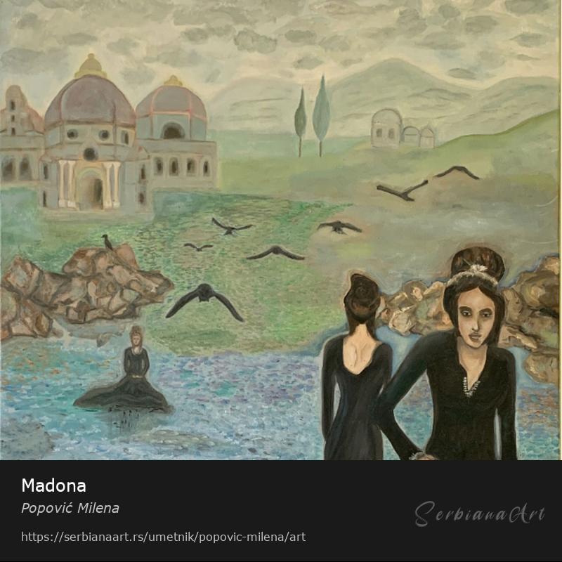 Madona, Ulje/Platno, Popović Milena