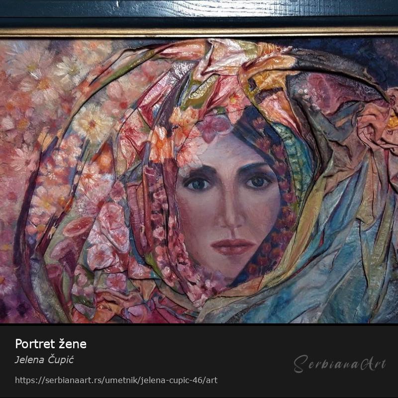Portret žene, Ulje/Lesonit, Jelena Čupić