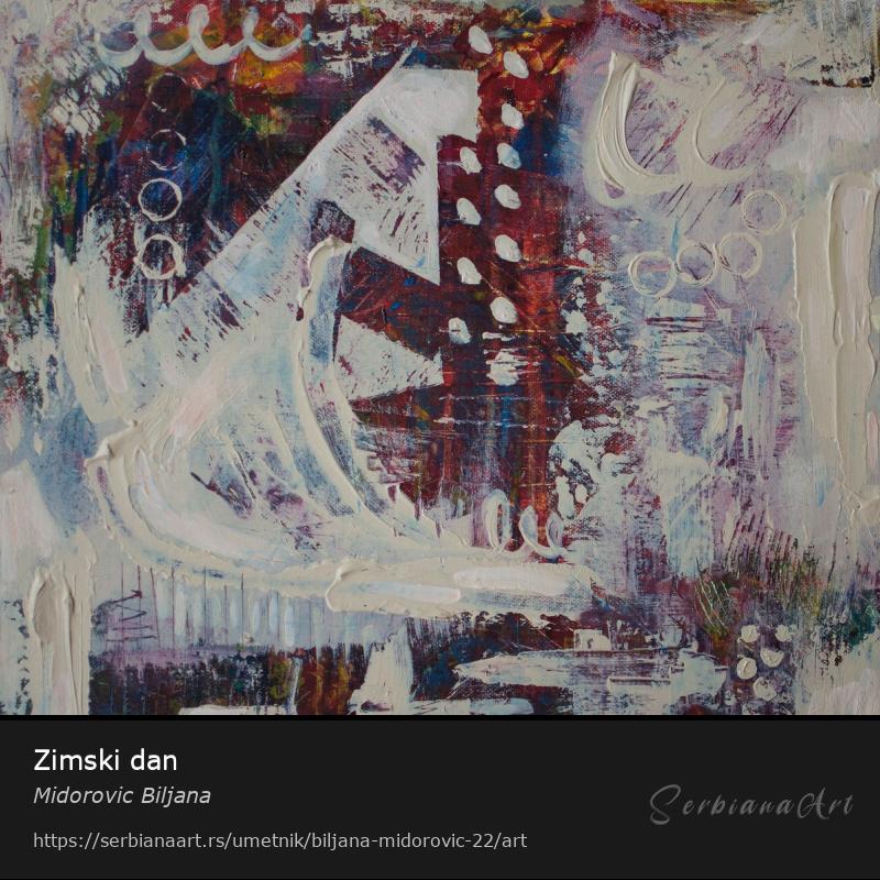 Zimski dan, Akrilik/Platno, Midorovic Biljana