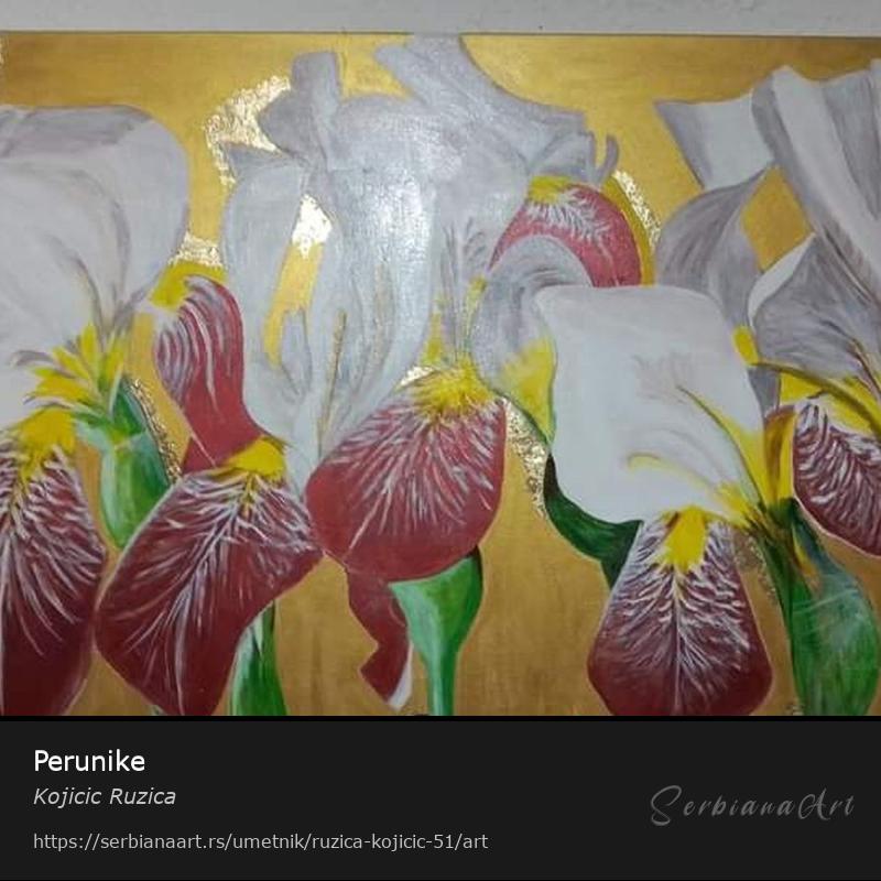 Perunike, Akrilik/Platno, Kojicic Ruzica