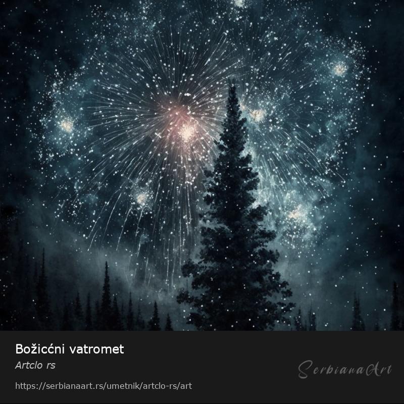 Božicćni vatromet, Digital Art/Platno, Artclo rs