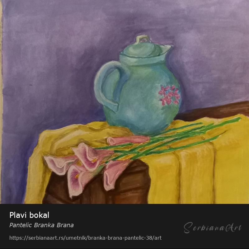 Plavi bokal, Pastel/Papir, Pantelic Branka Brana