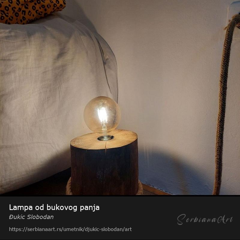 Lampa od bukovog panja, Kućni dekor/Drvo, Đukic Slobodan