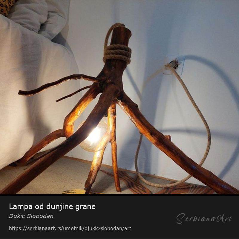 Lampa od dunjine grane, Kućni dekor/Drvo, Đukic Slobodan