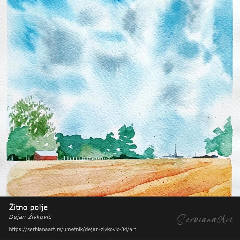 Žitno polje, Vodene boje/Papir, Dejan Živković