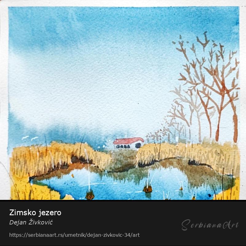 Zimsko jezero, Vodene boje/Papir, Dejan Živković