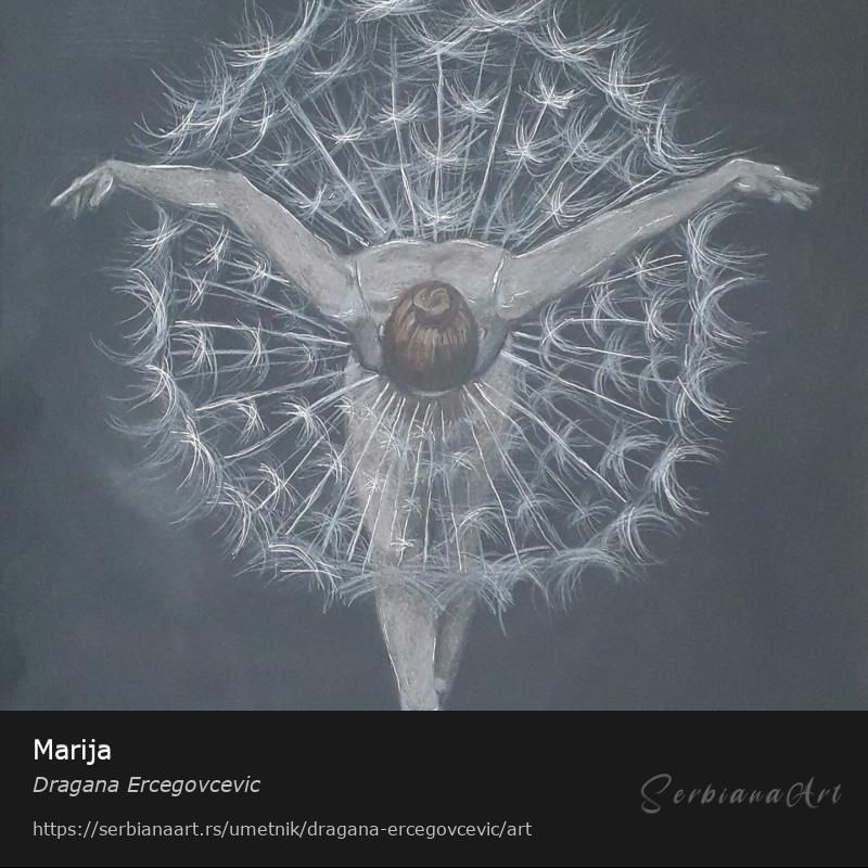 Marija, Pastel/Papir, Dragana Ercegovcevic