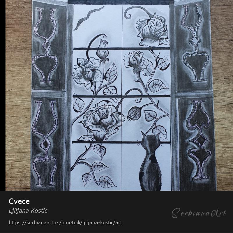 Cvece, Olovka/Papir, Ljiljana Kostic