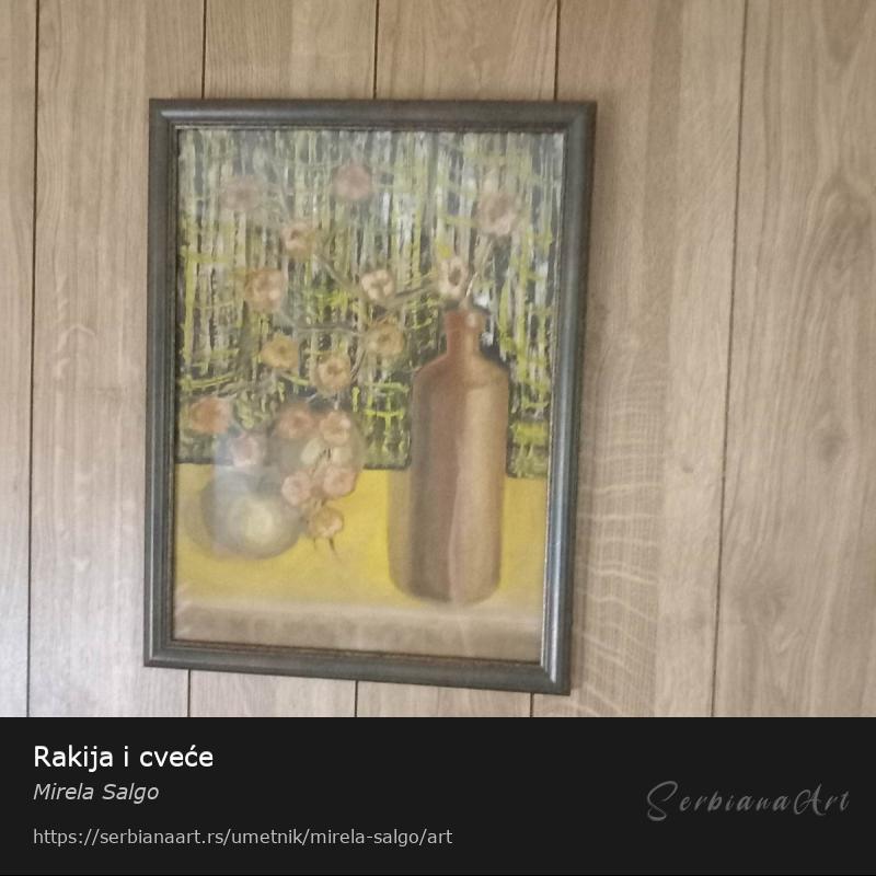 Rakija i cveće, Ulje/Papir, Mirela Salgo