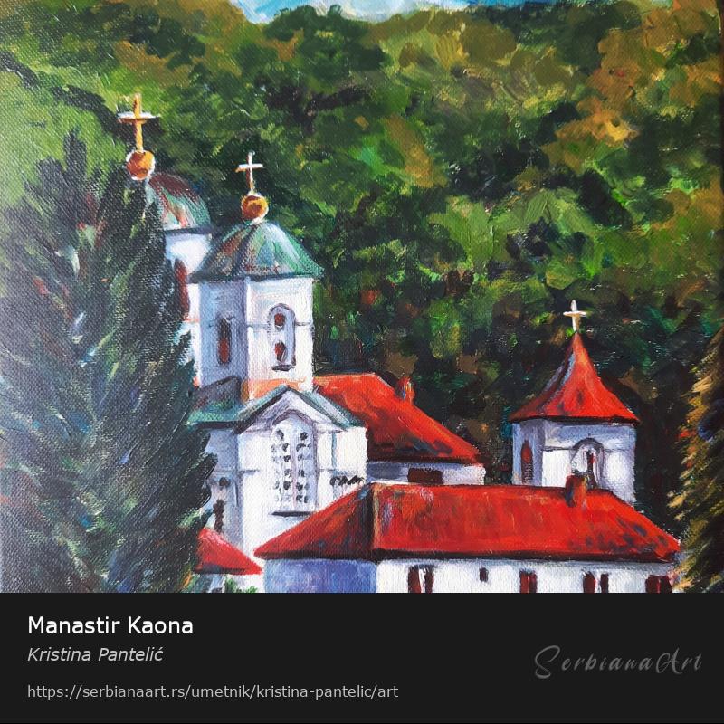 Manastir Kaona, Akrilik/Platno, Kristina Pantelić