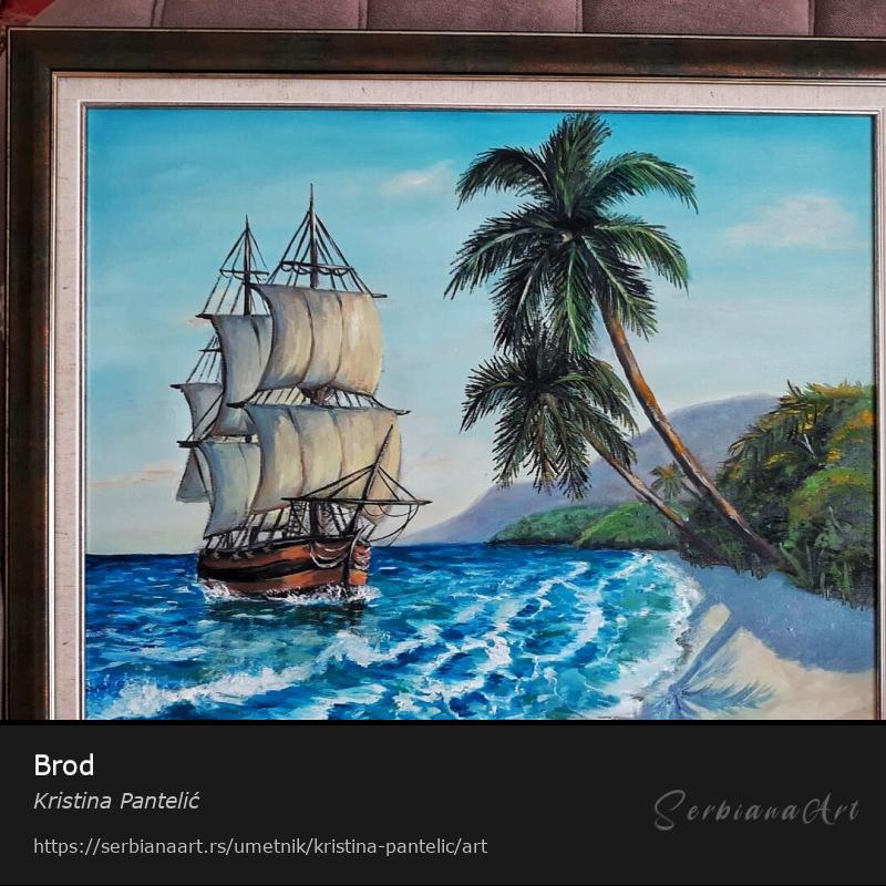 Brod, Ulje/Platno, Kristina Pantelić