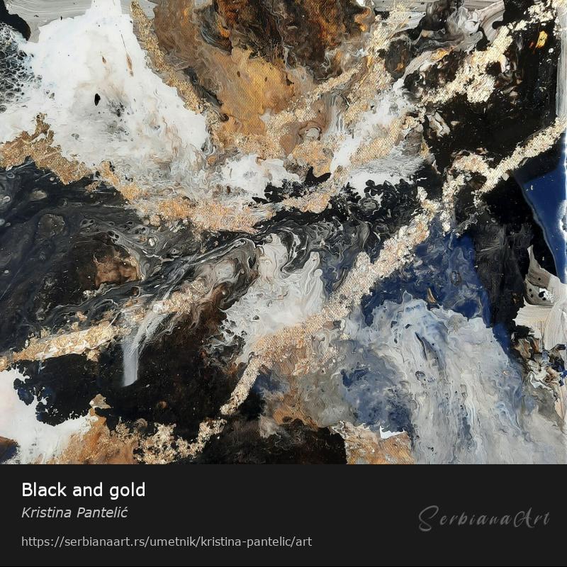 Black and gold, Kombinovano/Platno, Kristina Pantelić