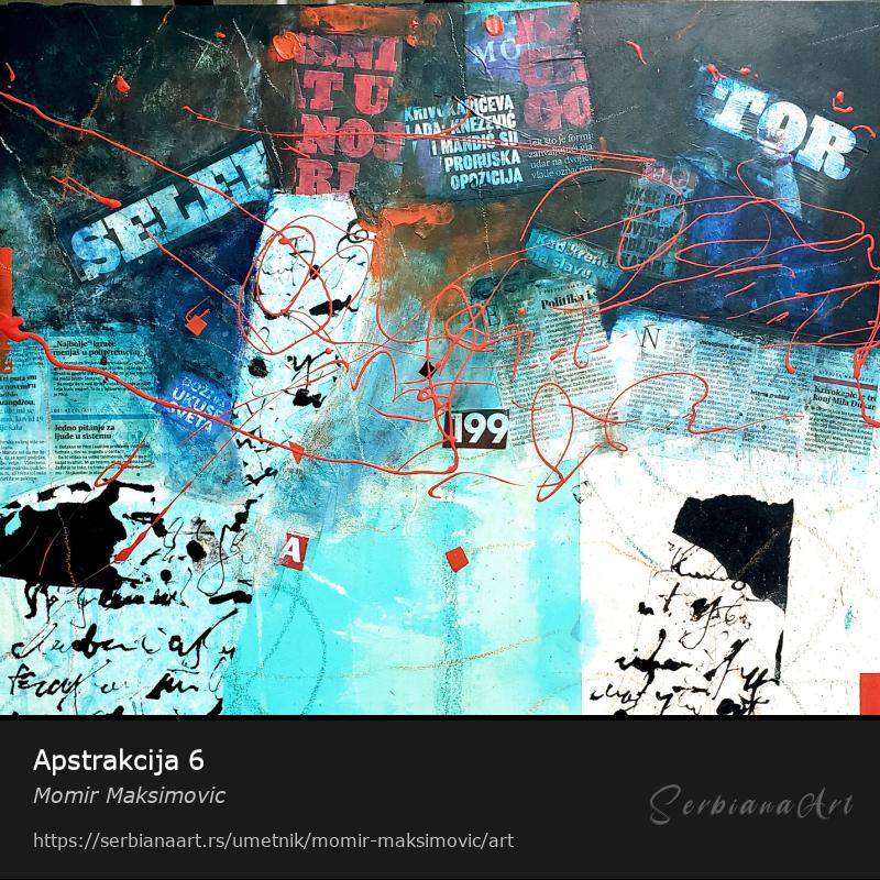 Apstrakcija 6, Akrilik/Lesonit, Momir Maksimovic