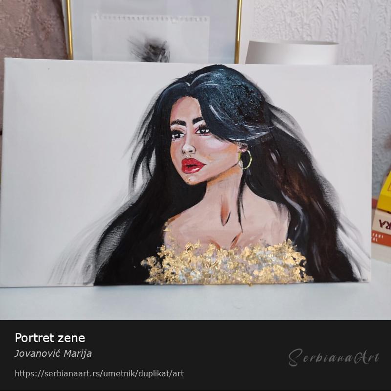 Portret zene, Akrilik/Platno, Jovanović Marija