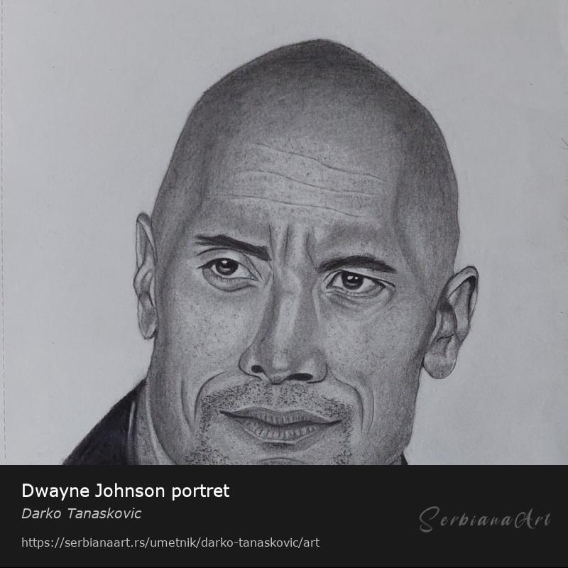 Dwayne Johnson portret, Olovka/Papir, Darko Tanaskovic