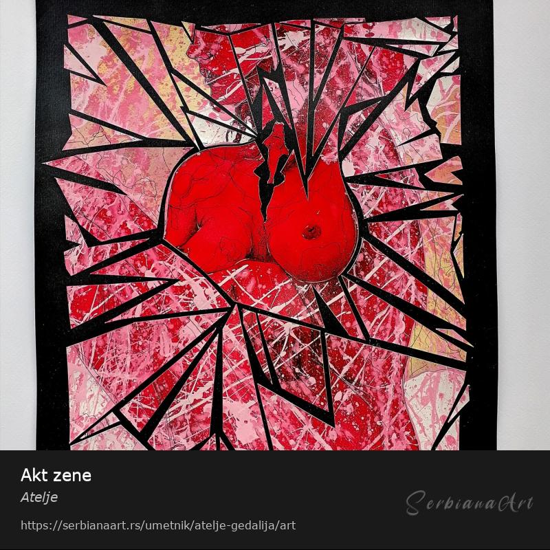 Akt zene, Kombinovano/Papir, Atelje 