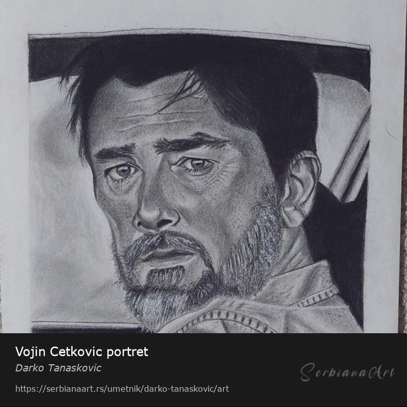 Vojin Cetkovic portret, Olovka/Papir, Darko Tanaskovic