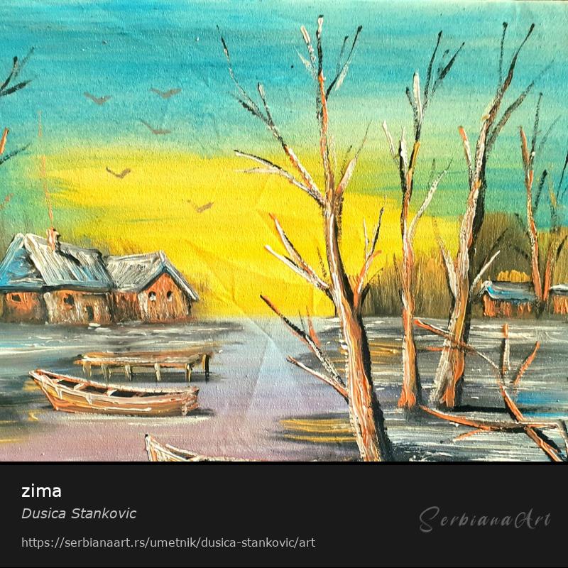 zima, Ulje/Platno, Dusica Stankovic 