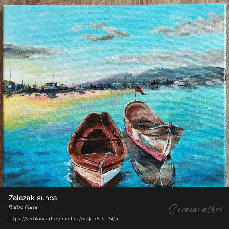 Zalazak sunca, Akrilik/Platno, Ristic Maja