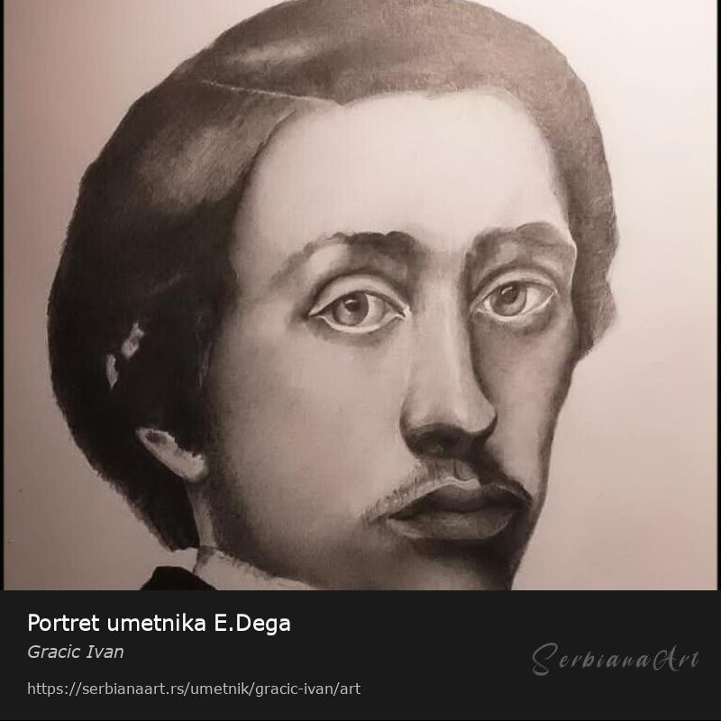 Portret umetnika E.Dega, Olovka/Papir, Gracic Ivan