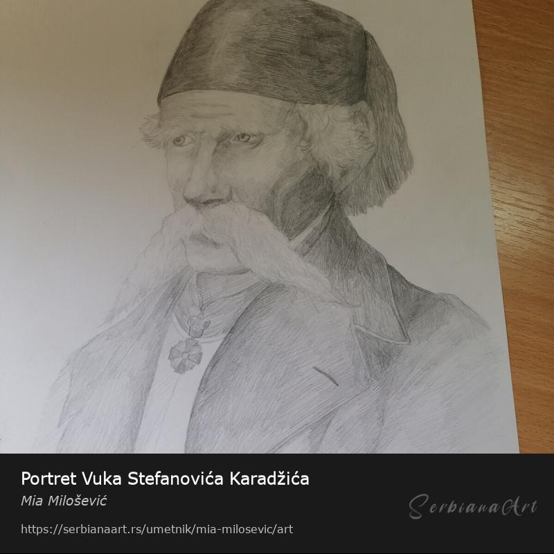 Portret Vuka Stefanovića Karadžića, Olovka/Papir, Mia Milošević