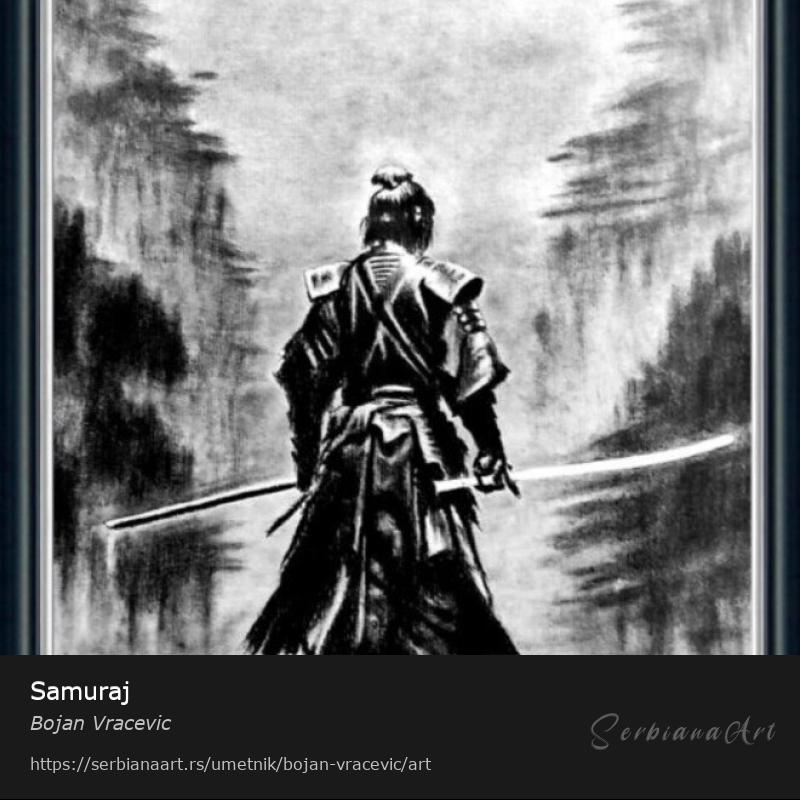 Samuraj, Pastel/Papir, Bojan Vracevic