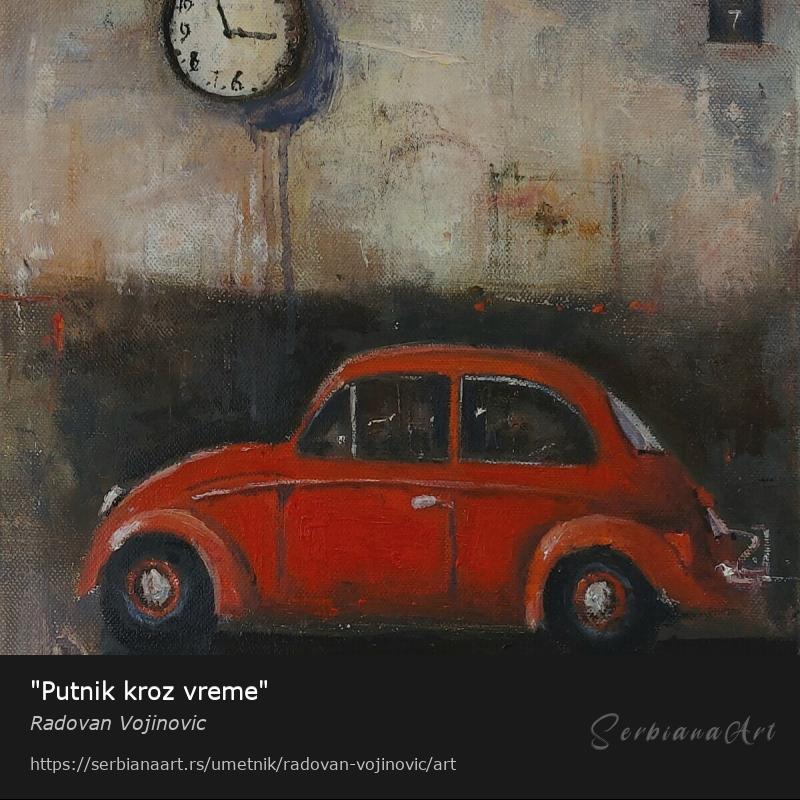 "Putnik kroz vreme", Ulje/Platno, Radovan Vojinovic