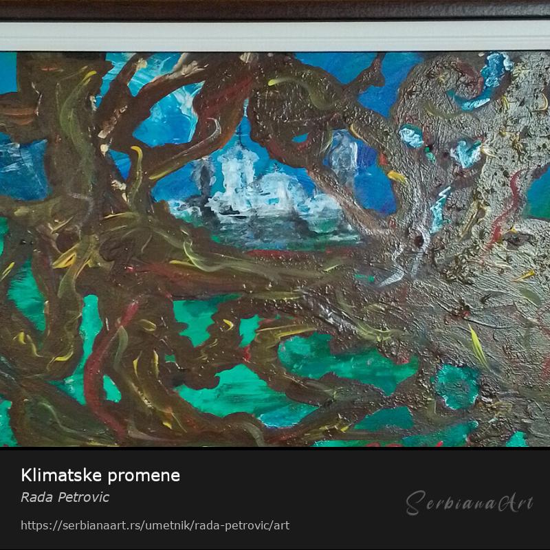 Klimatske promene, Akrilik/Drvo, Rada Petrovic