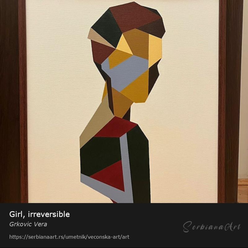 Girl, irreversible, Akrilik/Karton, Grkovic Vera