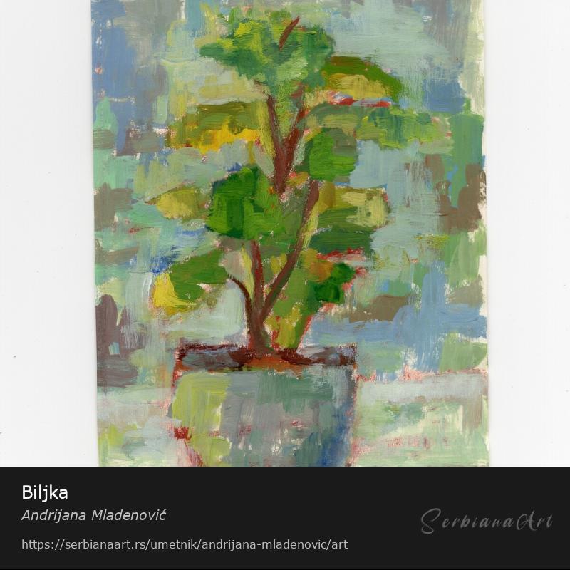 Biljka, Tempera/Papir, Andrijana Mladenović