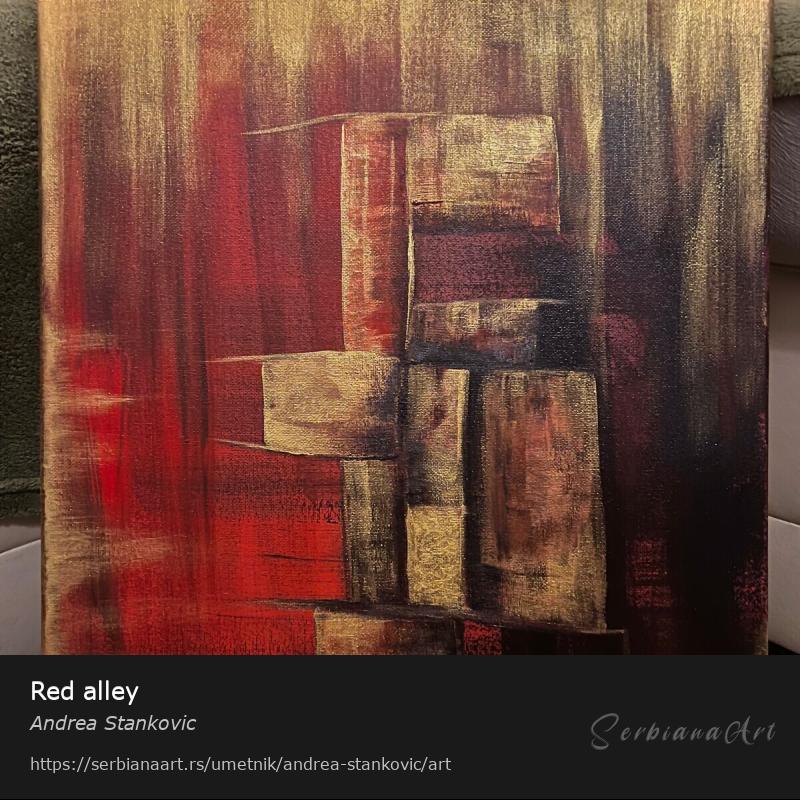 Red alley, Akrilik/Platno, Andrea Stankovic