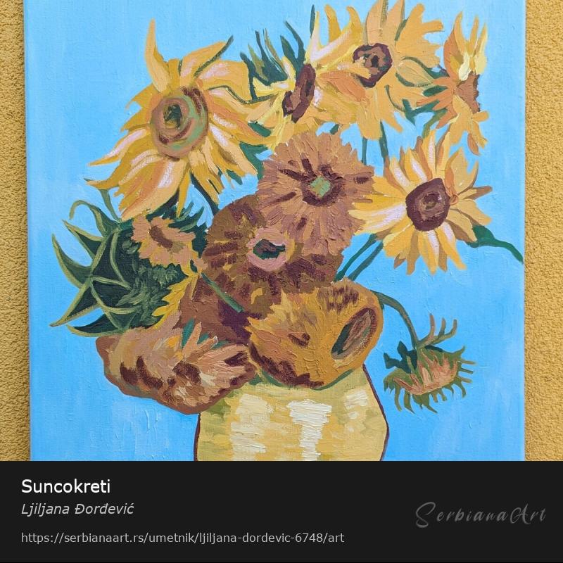Suncokreti, Ulje/Platno, Ljiljana Đorđević