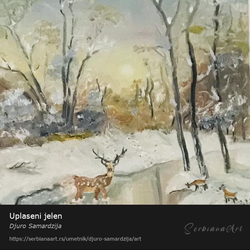 Uplaseni jelen, Ulje/Platno, Djuro Samardzija