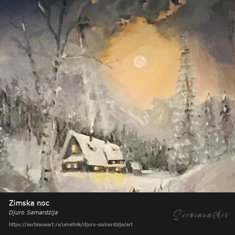Zimska noc, Ulje/Platno, Djuro Samardzija